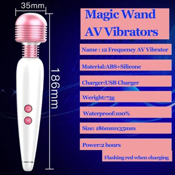 12 Speed USB Dildo, Vibrator Čarobno Palico Klitoris Stimulator Vagine, G-Spot Massager Vibrator Sex Igrače za Odrasle Ženske Masturbator