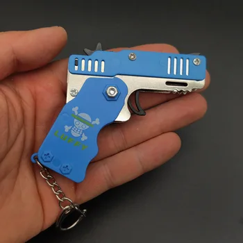 Keychain Darila Za Fanta Valentinovo Darilo Mini Zložljiv Gumico Pištolo 6 Poruši Igračo Pištolo Stranka Uslug Za Otroke Rojstni Dan