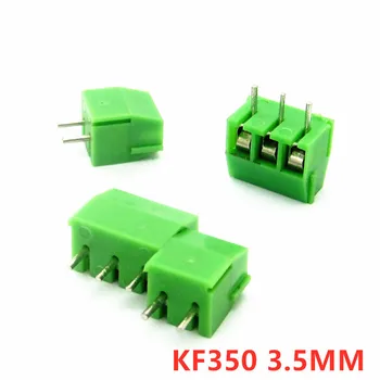 10pcs KF350 2P 3P 3,5 mm Igrišču Zelena Pin Vijak Terminal Blok Priključek KF350 amphenol priključek 250V/10A