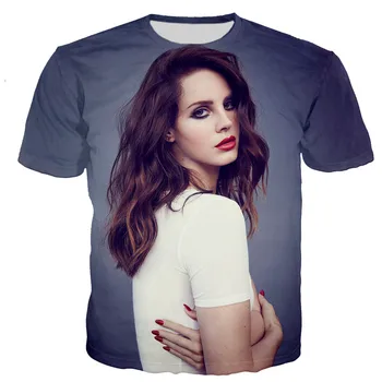 Vroče Prodaje Pevka Lana Del Rey Majica s kratkimi rokavi Moški Ženske 3D Natisnjeni T-majice Poletje Moda Priložnostne Harajuku Slog Tshirt Ulične Vrhovi