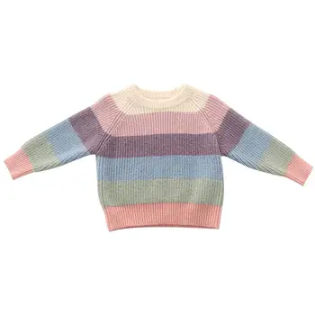 Dekleta obleko jesenski oblačila nov barvni trak korejski priložnostne otroški pulover baby girl jesen in zimo, zadebelitev toplo
