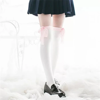 Ženska Anime Cosplay Lolita Devica Čipke Vrhu Stegno Visoke Nogavice Nad Kolena, Noge Toplejše Netherstock Seksi Bombaž Naselitve Dodatki