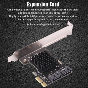 Namizni Računalnik PCI-E 1x, da SATA3.0 2 Vrata Riser 6Gbps PCI Express Adapter Visoka Kompatibilnost In Hiter Prenos Podatkov