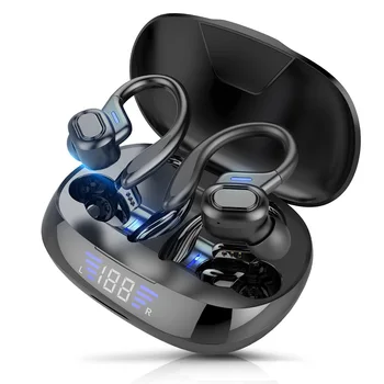 TWS Bluetooth Slušalke Z Mikrofoni Šport Uho Kavelj LED Zaslon Brezžične Slušalke HiFi Stereo Čepkov Vodotesne Slušalke