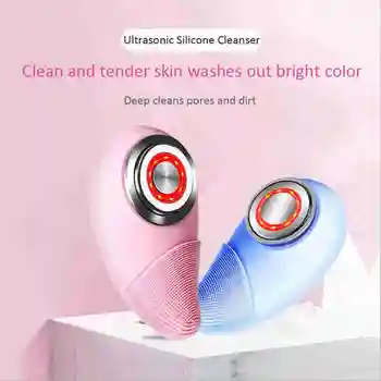 2 In 1Sonic Obraz Čiščenje Električna Krtača za Čiščenje Silikona Globoko Pranje Strokovno Ultrazvočno Obrazno Kožo Scruber Brush Tool