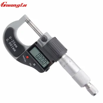 GUANGLU Digitalni Mikrometer 0-25 mm/25-50 mm/50-75 mm/75-100 mm Zunanji Mikrometer za Merjenje Orodja 1pc