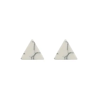 Preprost korejski marmorju Krog, Trikotnik Stud Uhani za Ženske Geometrične Ušesa Klinov Earing Modni Nakit Darilo RY348