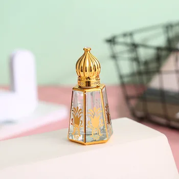 1pcs 6ML Luksuzni Krono Gilding Roll stekla Na Valj Steklenica iz Nerjavečega Jekla Vžigalnike Eterična Olja, Parfumi, Steklenice, Posode
