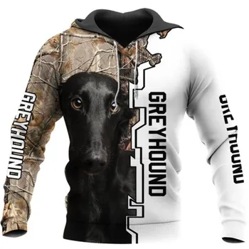 Greyhound Pes Lovski Camo 3D Tiskanih Moški pulover s kapuco Harajuku Ulične Puloverju Jeseni Unisex Športna Jakna Trenirke DW0267