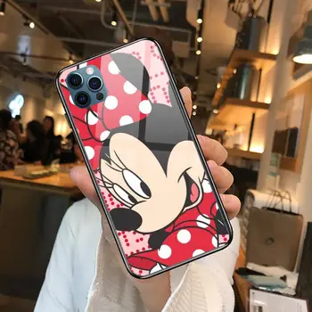 Luštna Mickey in Minnie disney Anime Telefon Primeru kritje Za iphone 12 Pro Max 11 8 7 6 S XR PLUS X XS SE 2020 mini black celic je