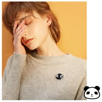 Muylinda Nosorogovo Srčkan Panda Design Pearl Broška Stranka Peneče Panda Kristalno Živali Emajl Broške za Ženske