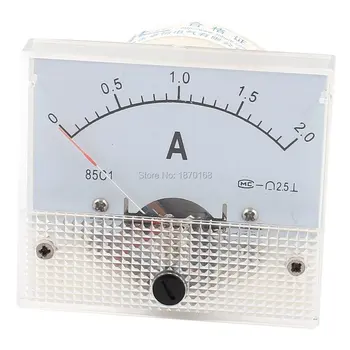 85C1 DC 0-2A Razred 2.5 Panel Mount Analogni Ampermeter Amper Meter