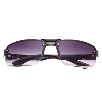 Nove Klasične Rimless Kovinska Sončna Očala Moških Retro Blagovne Znamke Sončna Očala Šport Dvojno Most Gradient Grey Leče Vožnje Ribiška Očala