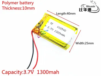 3,7 V 1300mAh 102540 Litij-Polymer Li-Po baterija li ionska Baterija za Polnjenje celic Za Mp3, MP4 MP5 GPS, PSP, mobilni bluetooth