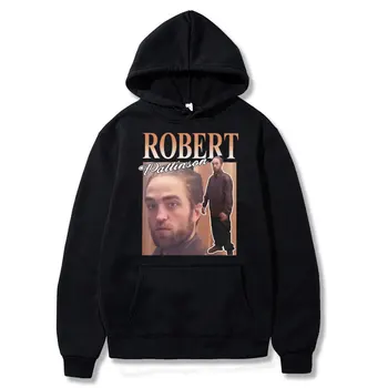 Robert Pattinson, ki Stoji Meme Tiskanja Hoodie Moški/ženske Runo Bombaž Hoodies Rob Črni Retro Majica Fashion Vzorec Puloverju