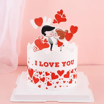 Parov Poljub, Srce, Ljubezen Imeti Torto Pokrivalo Happy Birthday Cupcake Toppers Stranka Sladica Poroko Dekor Baby Tuš Pecilni Dobave