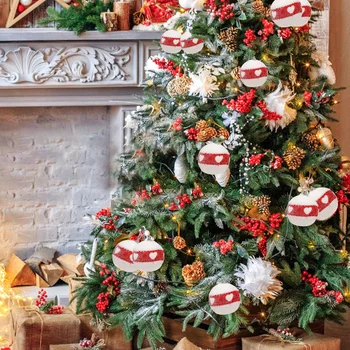Božič Žogo Okras Božično Drevo Obesek Visi Žogo Navidad Zgrinjati Pene Rdeče Beli Dom Dekoracijo Snežinka 3/2 Pack