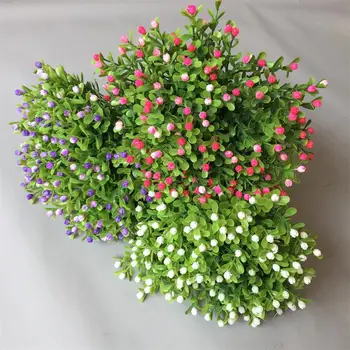 6Pcs/Set Veren Umetne Rože Veje Simulacije Rastline Mini Plastični Cvet Umetno Cvetje Za Poroko Dekor Fotografija Prop