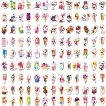 100 kozarcev Kawaii Tiskovine Nalepke Sladoled foodie doodle Dnevnik Načrtovalec Dekorativni Mobilne Nalepke Scrapbooking DIY Obrti