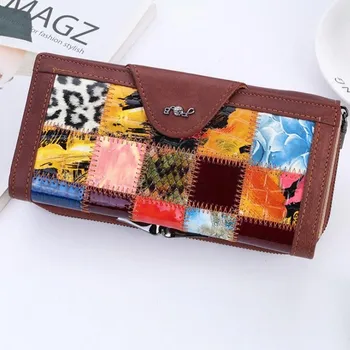 2021 Modni oblikovalec ženske denarnice pravega usnja dolgo denar posnetke visoke kakovosti luksuzni ženske cvetlični hasp torbici sklopka vrečko