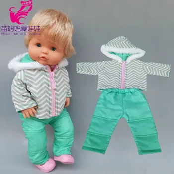 17inch baby doll Obleko Kombinezon, Fit 40 cm 38 cm Lutka Nenuco Ropa y su Hermanita plašč, hlače