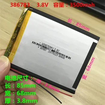 3.8 V litij-polimer baterija 3500MAH 386783, ki se uporablja za mobilne moč Tablet PC 407085