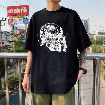 T-shirt Moški Harajuku Anime Luda Poguma, Manga Kratek Rokav Ulične Unisex Hip Hop Prevelik T Shirt Ženski zgornji deli Oblačil