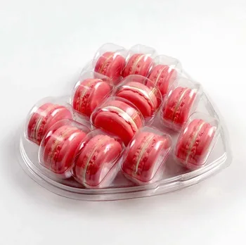 12 macaron srca v obliki embalaža škatle