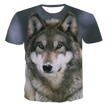 2021 Poletne Moške 3D T-shirt Modi Moških in Žensk Odraslih Krog Vratu Kratek Rokav Dihanje Živali Prevelik Vrh