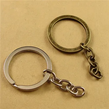 10pcs/veliko Rodij Antično Bronasto Prekrita Key Ring Keychain Split Obroč obeskov Keyrings DIY Retro Moda Keychains Dodatki