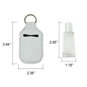 200pcs Bele Za Sublimacija Neoprenske Hand Sanitizer Steklenico Imetnika Šminka Imetnik Keychain Vrečke Parfum 30ML Ročno Pranje