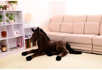 Ustvarjalne simulacije plišastih konj igrača rjava konja lutka darilo približno 70 cm