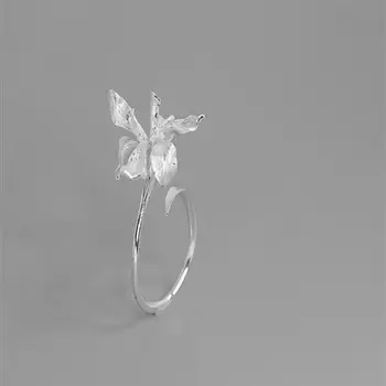 Neodvisno oblikovanje lepe iris cvet odpiranje nastavljiv prstan temperament svetlobno razkošje osebno moda srebrni nakit