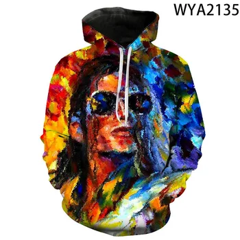 Michael Jackson 3D Tiskanja Hoodies Moški Ženske Otroci Sweatshirts Moda Hip Hop Ulične Harajuku Kul Puloverju