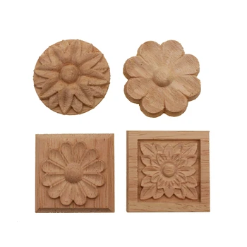 Cvetlični Lesa Izrezljane Nalepko Kotu Appliques Okvir Steno, Pohištvo Woodcarving Dekorativne Lesene Figurice Obrti Doma Dekor