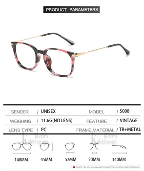 Moda Obravnavi Očala Ženske TR90 Kovinski Okvir za Tiskanje Kvadratnih Presbyopia Očala na Recept Moških Daljnovidnost +1.5 +2.0 +2.5