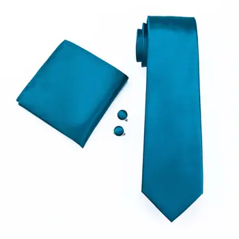 2016 Vroče Poročno Kravato Hanky zapestne gumbe, Nastavite Modra Trdni Vzorec Ročno izdelanih Svilenih Vezi za Mens Poslovne Stranke, Kravatni LS-221