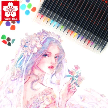 Japonska Sakura Akashiya Mehko Krtačo Akvarel Peresa Nastavite Strokovno Umetnosti Slikarstva Strip Student Design Akvarel Barve Pero