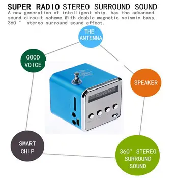 Prenosna LED Brezžični Mini SD TF Kartice Micro USB Stereo Super Bass Zvočnik za MP3/4 Predvajalnik Glasbe, FM Radio IB USB, AUX Vmesnik