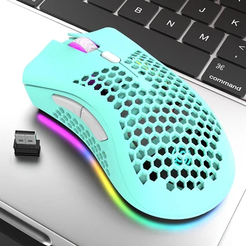 Wireless Gaming Miška za Prenosni računalnik Namizni RAČUNALNIK Prenosni Pisane Žareče 2.4 G Polnilna RGB Svetlobe Votlih Iz Miši za Igralce