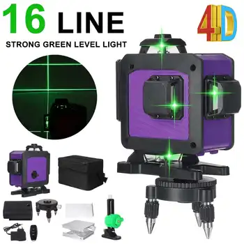 16 Linij 4D Laser Ravni green line SelfLeveling 360 Vodoravno In Navpično Super Močan Laser ravni zeleni Žarek laserski ravni