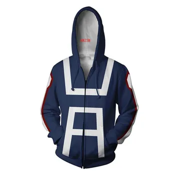 Bakugou Katsuki Šolskih uniform, Cosplay Kostum Moj Junak Univerzami Hoodies 3D tiskanih zip-up hoodies za moške, ženske športni pulover