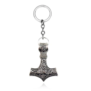 1pcs Mjolnir Obesek Keychain Viking Skandinavskih Norse Viking Keychain Moških Darilo