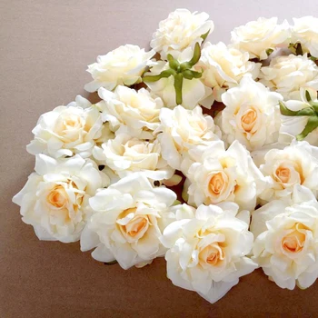 20PCS Umetno Cvetje Glavo 10 cm Za Poročno Dekoracijo DIY Venec Darilo Polje Cvetno Svile Stranka Design Cvetje