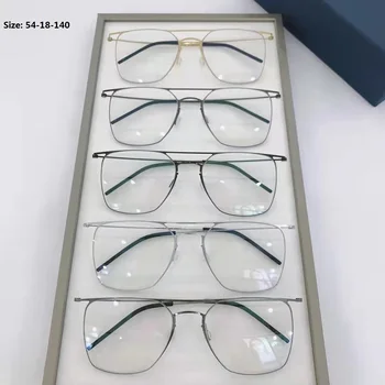 2022 Visoko Quatity Danska Blagovna Znamka Očal Okvir Čistega Titana, Dvojno Žarka Kvadratnih Očala Moški Ženska Očala Optične Leče