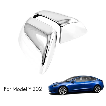 Avto Pogled od Zadaj Rearview Strani Stekla, Ogledala Pokrov Trim Okvir Strani Ogledalo Kape za Tesla Model Y 2021