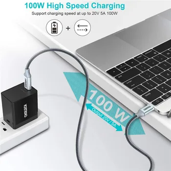 2pcs USB-C Kabel (100W 20V/5A) za iPad Pro 2020/2019/2018 USB Tip C Pleteni Hitro napajalni Kabel (6 m) za MacBook Air