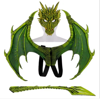 Otrok Cosplay Dragon Krilo in rep maske nastavite uspešnosti rekviziti Krilo Dragon pribor za oblačila Halloween igro vlog, rekviziti gi