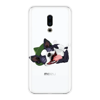TPU Silikon Primeru Telefon Za Meizu Pro 6 7 Plus U10 U20 PUG Dog francoski Buldog Mehko Hrbtni Pokrovček Za Meizu 16. 16x 15 Lite Plus 16