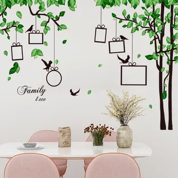 Zelenih listov foto drevo stenske nalepke dnevni prostor kavč ozadju dekoracijo zidana spalnica doma dekor odstranljive nalepke ozadje